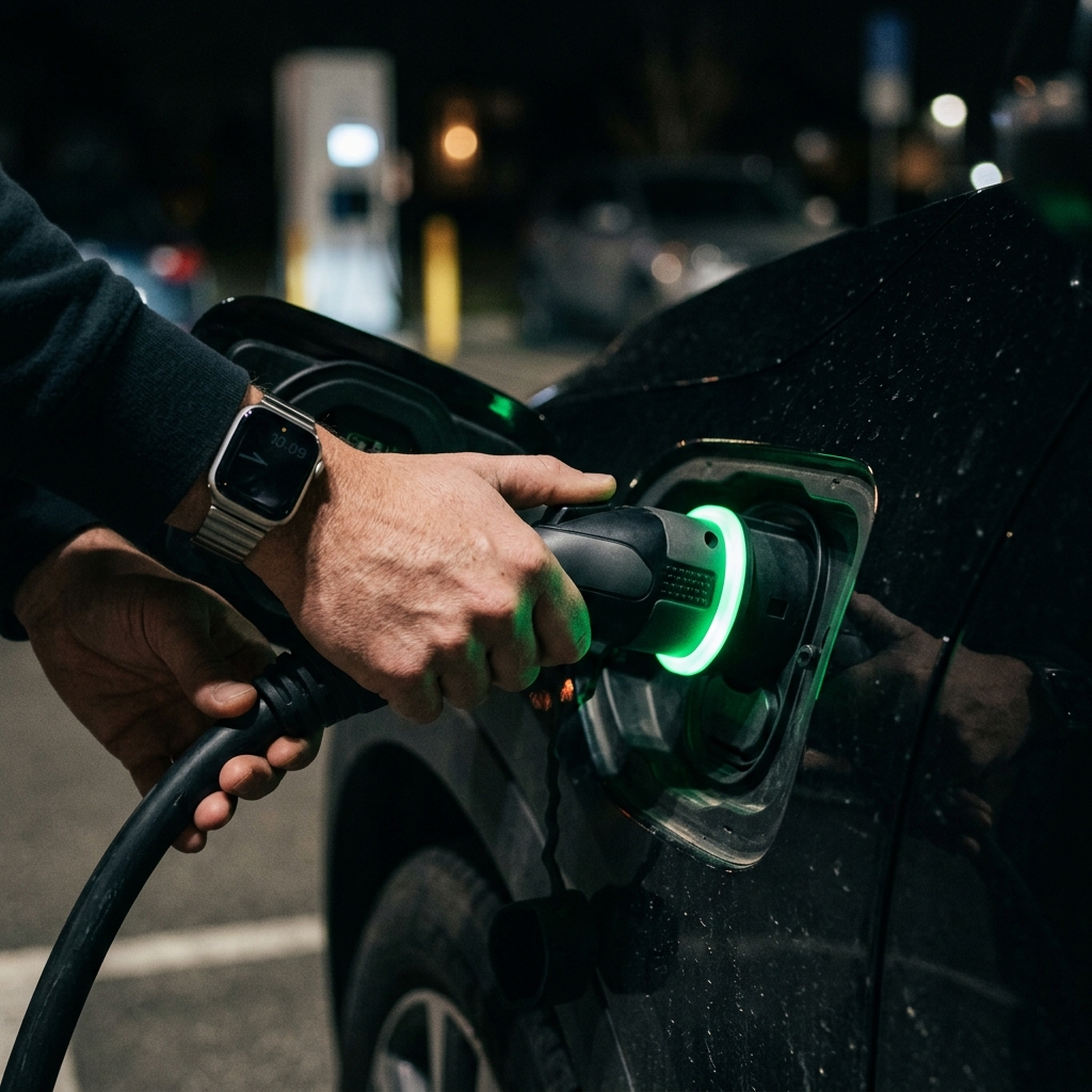 Conectando recarga de veículo elétrico